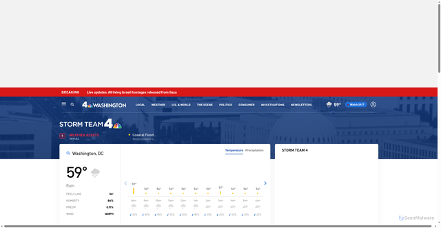 Security scan screenshot of https://www.nbcwashington.com/weather/