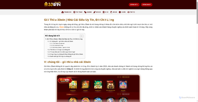 Security scan screenshot of https://seb-ee-login.in.net/gioi-thieu-33win/