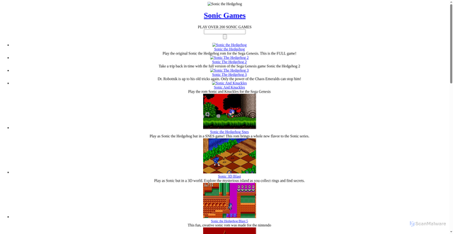 Security scan screenshot of https://www.allsonicgames.net