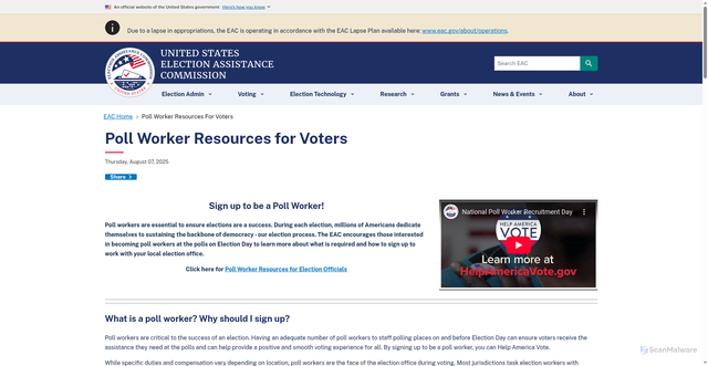 Security scan screenshot of https://www.eac.gov/help-america-vote