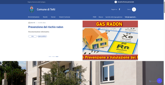 Security scan screenshot of https://www.comune.telti.ot.it