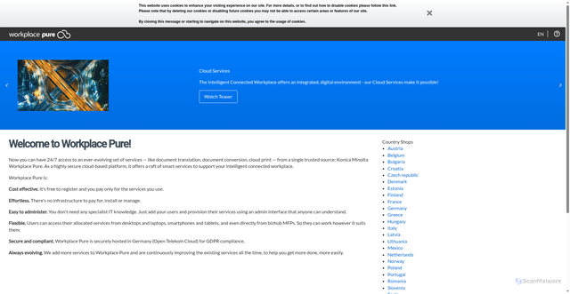 Security scan screenshot of https://workplacepure.com