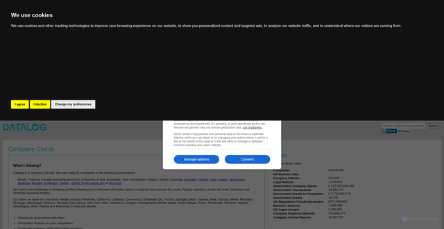 Security scan screenshot of https://datalog.co.uk