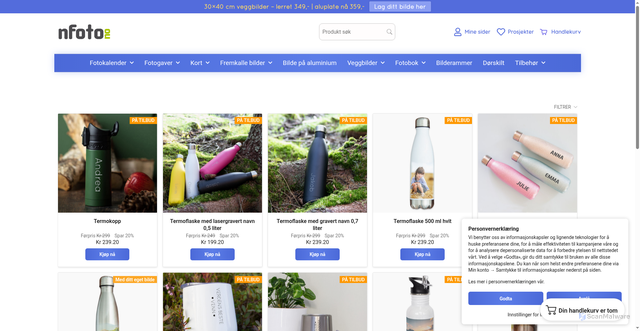 Security scan screenshot of https://nfoto.no/flasker-og-termokopper/