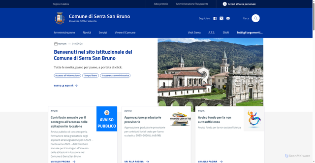 Security scan screenshot of https://www.comune.serrasanbruno.vv.it/
