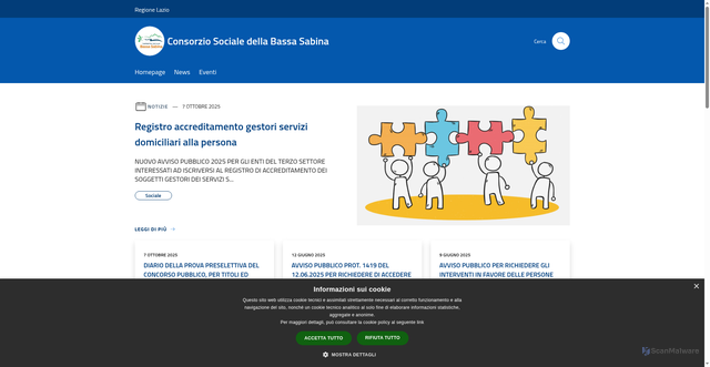 Security scan screenshot of https://www.bassasabinasociale.it/it