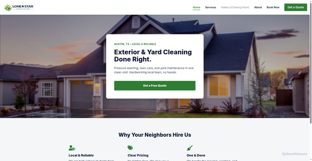 Security scan screenshot of http://lonestarsurfaceandyard.com/