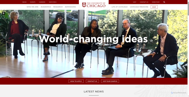 Security scan screenshot of https://engage.uchicago.edu