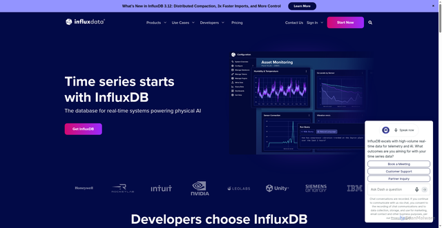 Security scan screenshot of https://influxdata.com