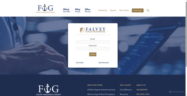 Security scan screenshot of https://www.falveycargo.com