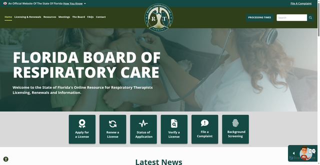 Security scan screenshot of https://floridasrespiratorycare.gov/