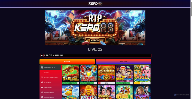 Security scan screenshot of https://intipolabaru.pages.dev/live22/