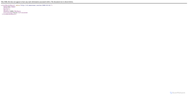 Security scan screenshot of https://edu.s3.amazonaws.com