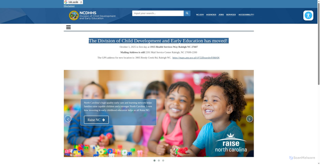 Security scan screenshot of https://ncchildcare.ncdhhs.gov