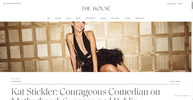 Security scan screenshot of https://thehouse-magazine.com/kat-stickler-courageous-comedian-on-motherhood-success-and-public-vulnerability/