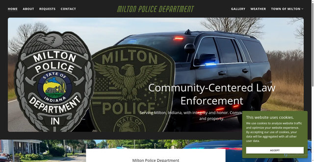 Security scan screenshot of https://miltonpolicein.gov/