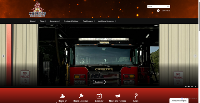 Security scan screenshot of https://www.chesterfiredistrictsc.gov/