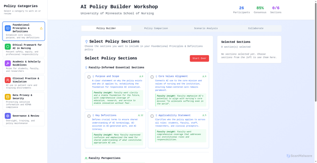 Security scan screenshot of https://ai-policy-builder.unitedwetransform.com/
