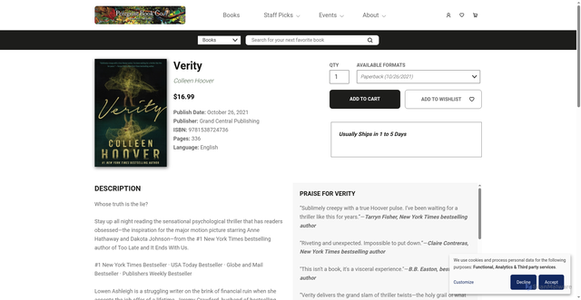 Security scan screenshot of https://peregrinebookcompany.com/book/9781538724736