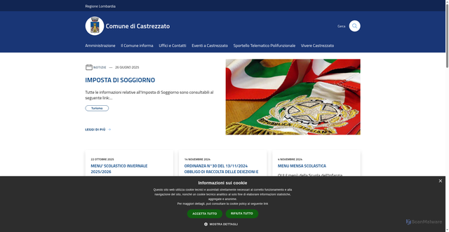 Security scan screenshot of https://www.comunecastrezzato.it/it