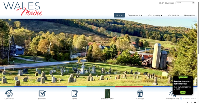 Security scan screenshot of https://walesmaine.gov/