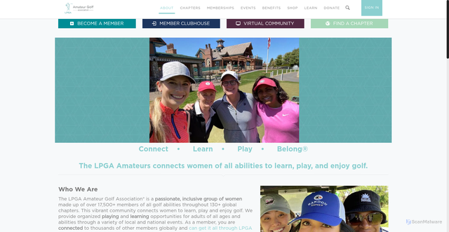 Security scan screenshot of https://lpgaamateurs.com/