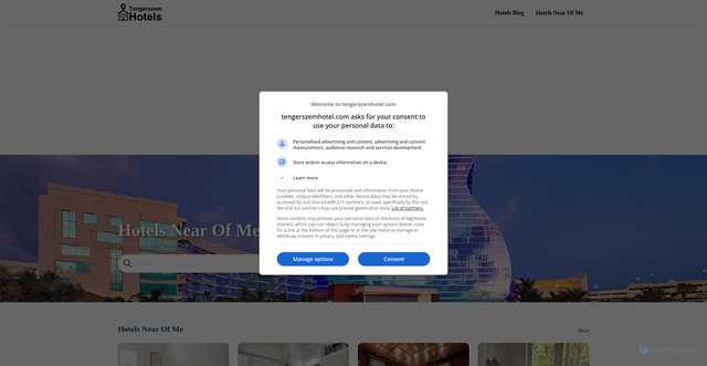 Security scan screenshot of https://tengerszemhotel.com