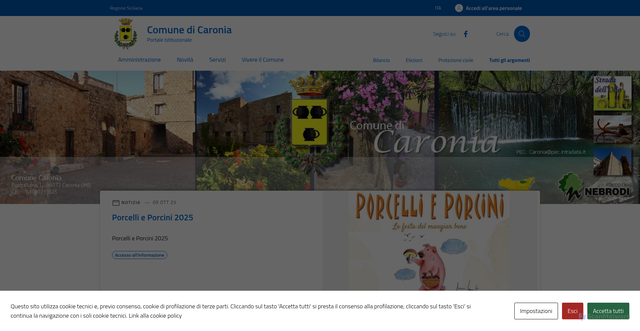 Security scan screenshot of https://comune.caronia.me.it/