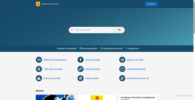 Security scan screenshot of https://www.staffanstorp.se/