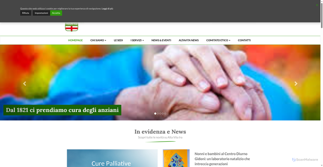 Security scan screenshot of https://www.altavita.org/