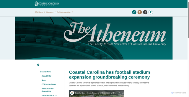 Security scan screenshot of https://www.coastal.edu/app/newsletter/archived_newsletter/90/2638