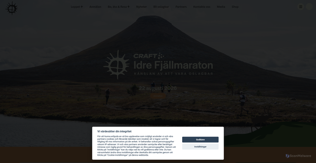 Security scan screenshot of https://idrefjallmaraton.se/