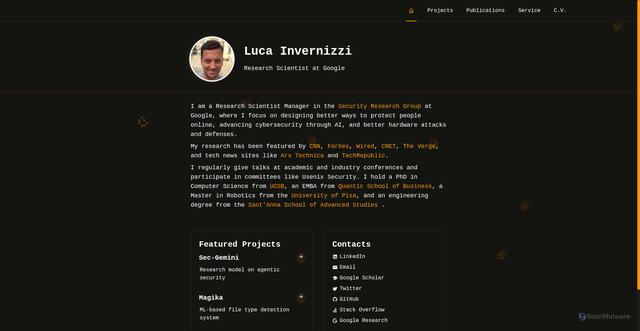 Security scan screenshot of http://luca-5ei.pages.dev/