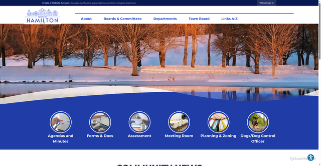 Security scan screenshot of https://townofhamiltonny.gov/