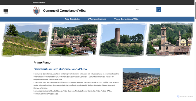 Security scan screenshot of https://www.comunecornelianodalba.it/