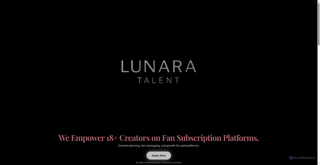 Security scan screenshot of https://lunaratalent.com/