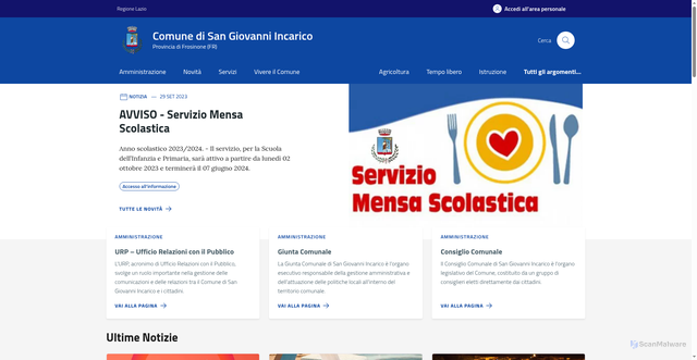Security scan screenshot of https://comunesangiovanniincarico.fr.it/