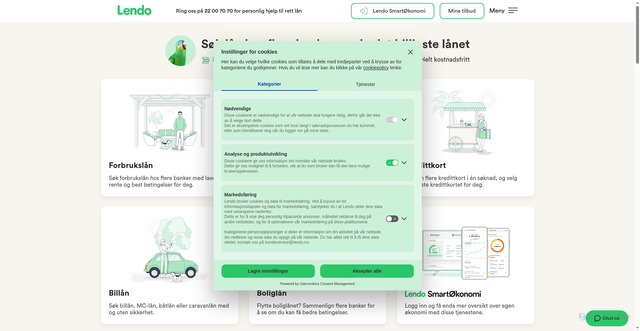Security scan screenshot of https://xn--billigstbilln-0fb.no/go/lendo/