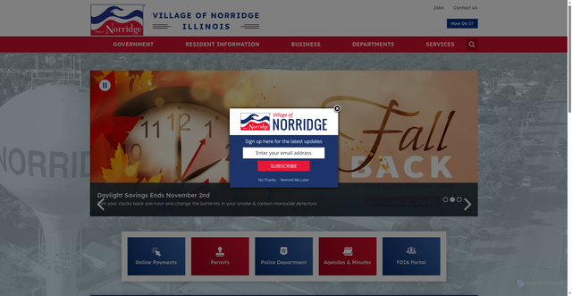 Security scan screenshot of https://www.villageofnorridge.com/