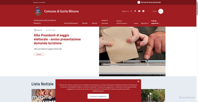 Security scan screenshot of https://comune.gorlaminore.va.it/