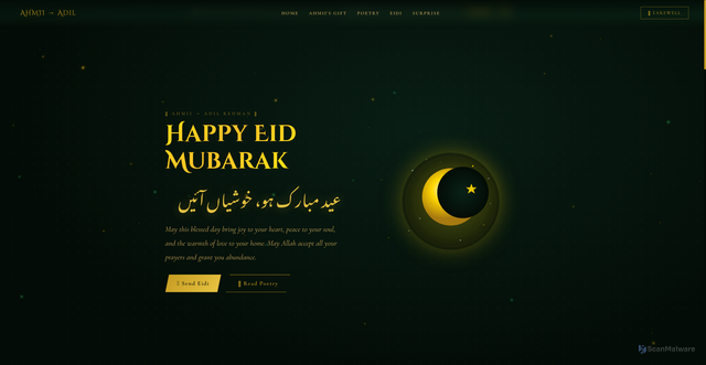 Security scan screenshot of https://eidmubarakadil-qg99u2vlgr.edgeone.app/