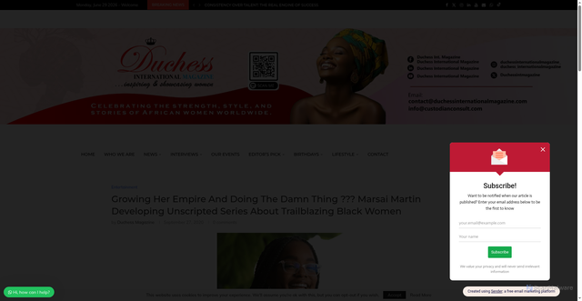 Security scan screenshot of https://duchessinternationalmagazine.com/growing-her-empire-and-doing-the-damn-thing-%F0%9F%92%AA%F0%9F%8F%BF%F0%9F%96%A4-marsai-martin-developing-unscripted-series-about-trailblazing-black-women/