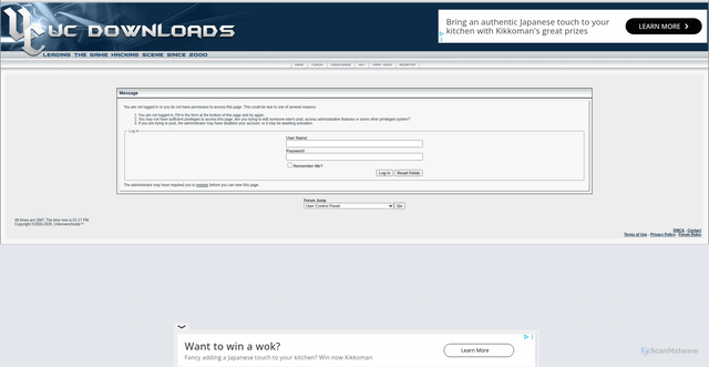 Security scan screenshot of https://www.unknowncheats.me/forum/downloads.php?do=file&id=50825&act=down&actionhash=1769692350-f723cb2133156be5d63a609e27c8df74b7ce9249