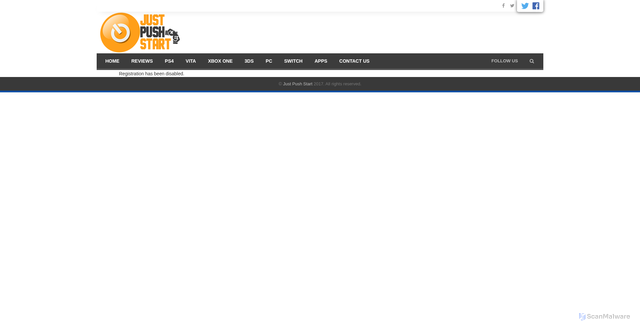 Security scan screenshot of https://justpushstart.com