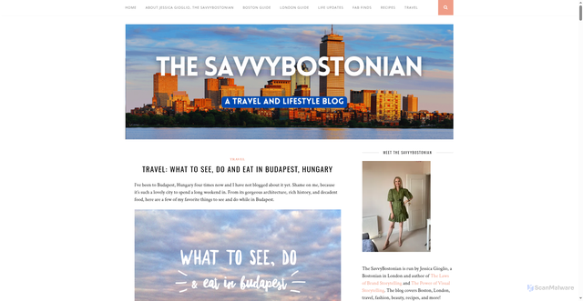 Security scan screenshot of https://thesavvybostonian.com/2019/11/travel-see-do-eat-budapest-hungary/
