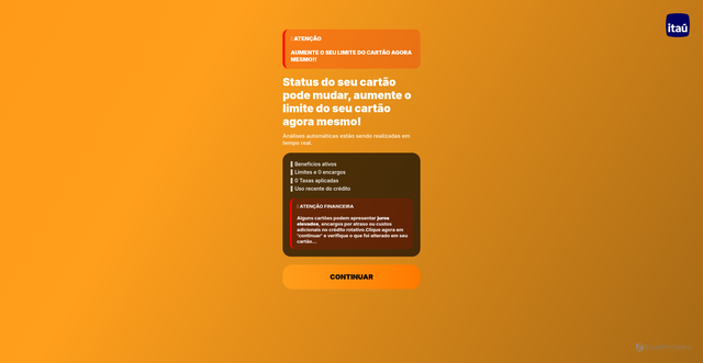 Security scan screenshot of http://itau-com.vercel.app
