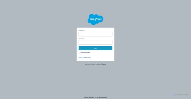 Security scan screenshot of https://ascensioncrm.my.site.com