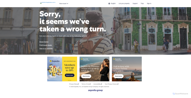 Security scan screenshot of https://xsell.expedia.com