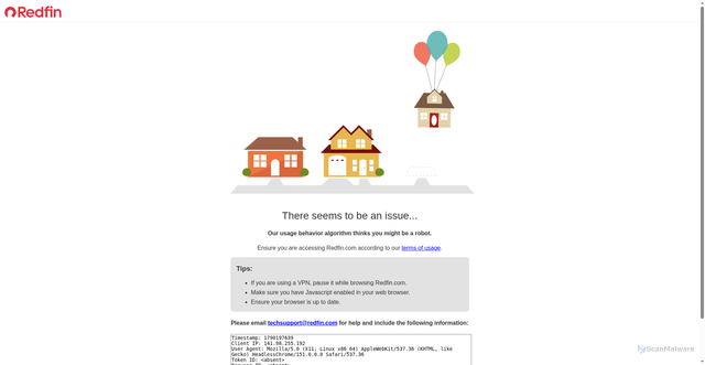 Security scan screenshot of https://redmail3.redfin.com