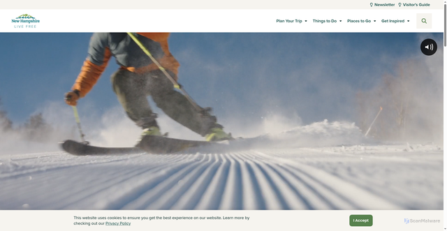 Security scan screenshot of https://www.visitnh.gov/